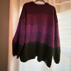 Ava & Viv Purple and Black Crew Neck Sweater